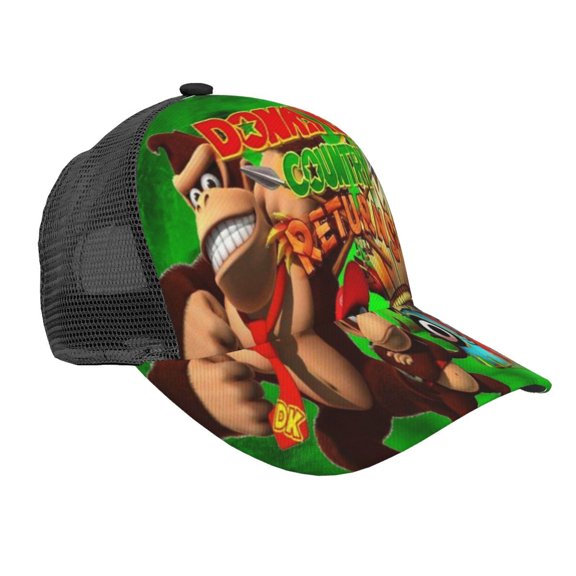 Unisex Don-Key Kon Baseball Cap Adjustable Trucker Mesh Hat For Running Sports Hiking Camping