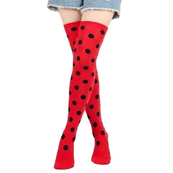 Unisex Dots Thigh High Socks and Arm Warmer Set Accessories