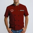 thumbnail image 1 of Unisex Double-Breasted Chef Coat Short Sleeve Chef Jacket for Men and Women Kitchen Cooking Chef Restaurant Uniform, 1 of 5