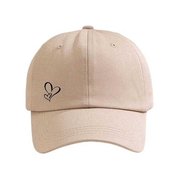 Unisex Double Layer Heart Baseball Cap Breathable Adjustable Golf Sun Hat Outdoor Sports Cap Khaki