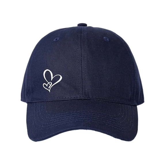 Unisex Double Layer Heart Baseball Cap Breathable Adjustable Golf Sun Hat Outdoor Sports Cap Navy