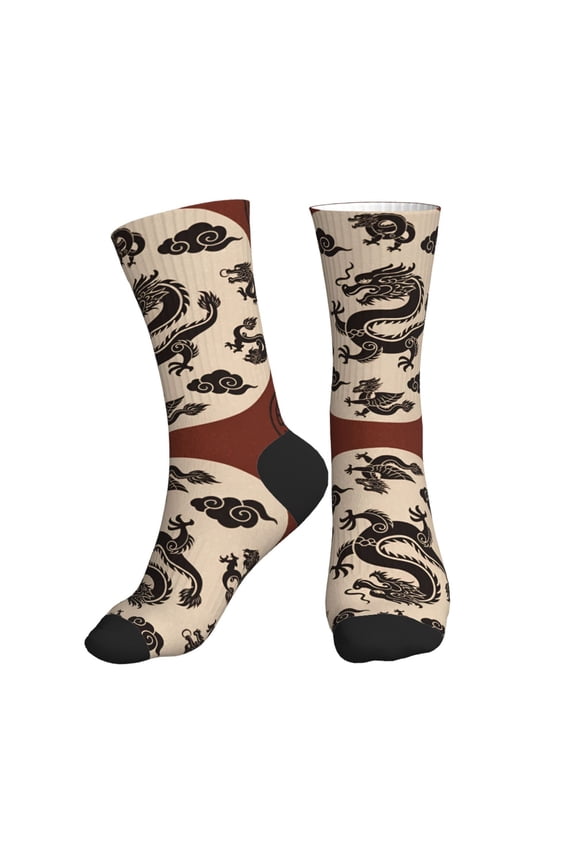Unisex Dragon Element Novelty Ankle Socks Colorful ComfortSoft Lightweight Sports Athletic Socks