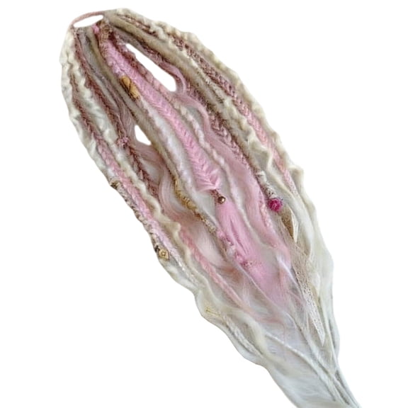 Unisex Dreadlocks Extensions Synthetic Dreads Hair Hip-Hop Style Handmade Locs Crochet Braiding Hair,Dreadlock Extensions Full Head Pack,Synthetic Dreads Faux Locs Crochet Hair(Pink,19.7")