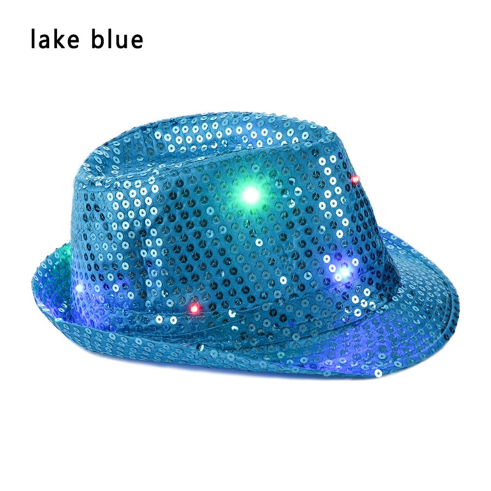 Unisex Dress Dance Party Flashing Light Up Jazz Hat Sequin  display picture 1
