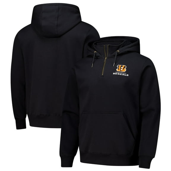 Unisex Dunbrooke Black Cincinnati Bengals Defender Quarter-Zip Hoodie