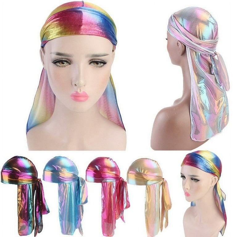 Pack of 12 Durag Headwrap Headscarf Bandana Doo Rag Long Tail (Red) 
