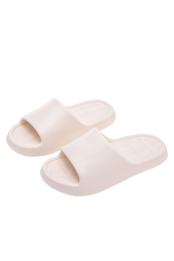 Unisex EVA Foam Slides Comfort Cushion Platform Sandals Quick Dry Non-Slip for Men Women Beach Shower White,Size 3.5-5