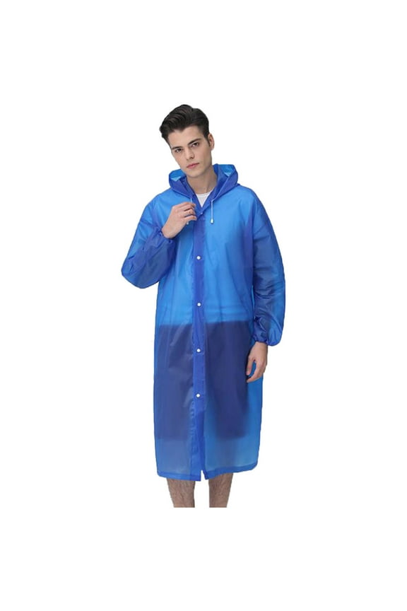 Unisex EVC Raincoat Heavy Duty Transparent Weather Gear for Outdoor Travel and Commuting