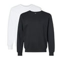 thumbnail image 1 of Unisex Eco Premium Blend Ring-Spun Crewneck Sweatshirt, 57/43 Cotton/Polyester Long Sleeve Winter Sweater (White+Balck Ink 2 Pack, S), 1 of 8
