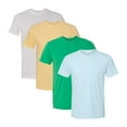 thumbnail image 1 of Unisex Ecosmart Bulk T-Shirt, 50/50 Cotton/Polyester Assorted Short Sleeve Crewneck Plain Tees (Bright Color 4 Pack, L), 1 of 7