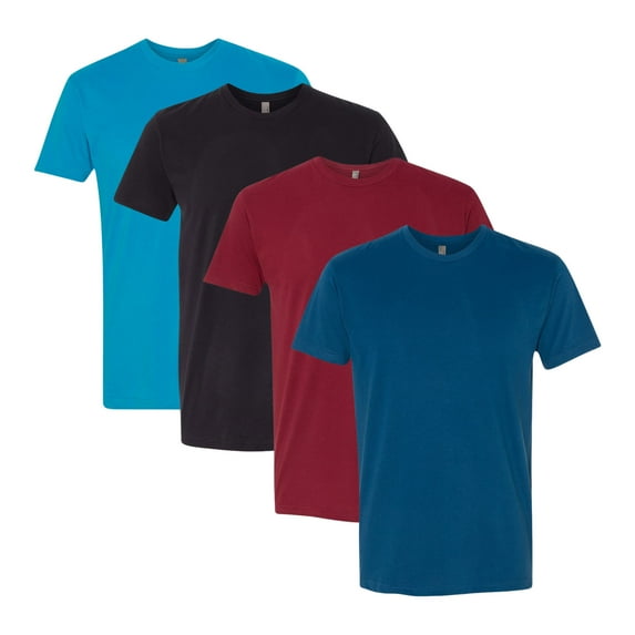 Unisex Ecosmart Bulk T-Shirt, 50/50 Cotton/Polyester Assorted Short Sleeve Crewneck Plain Tees (Dark Color 4 Pack, 2XL)