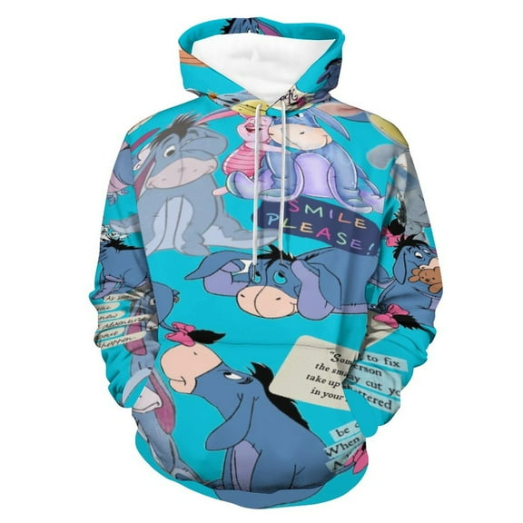 Unisex Ee-Yore Pullover Hoodies 3D Print Novelty Sweatshirts Hoodie With Pocket For Men Women