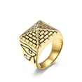 thumbnail image 1 of Unisex Egyptian Horus Eye Pyramid Ring In Stainless Steel Retro Jewelry For Men Women Durable Accessory Statement Ring, 1 of 7