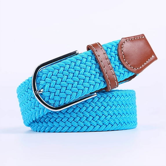 Unisex Elastic Fabric Woven Casual Belt Pin Buckle Expandable Braided Stretch Canvas Simple and Stylish Leisure Men Women Belt