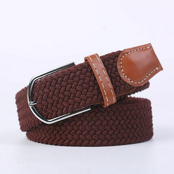 Unisex Elastic Fabric Woven Casual Belt Pin Buckle Expandable Braided Stretch Canvas Simple and Stylish Leisure Men Women Belt