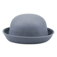 thumbnail image 1 of Unisex Elegant Solid Wool Panama Bowler Hat Roll Up Brim Bucket Hat, 1 of 2