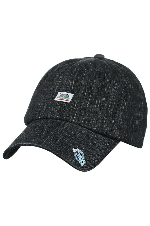 Unisex Embroidered California Republic Adjustable Baseball Denim Dad Cap Hat, Black