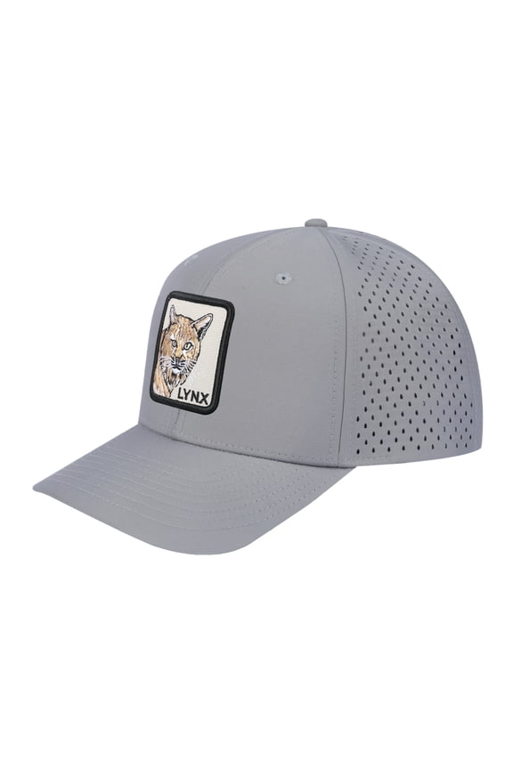 Unisex Embroidered The Lynx, 6-Panel Microfiber Laser hole Trucker Hat, Light Grey/Light Grey, Adjustable Fit