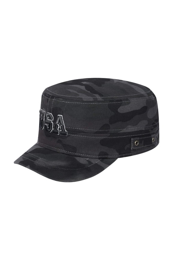 Unisex Embroidered The USA, Military Hat, Black Camo/Black Camo, Adjustable Fit