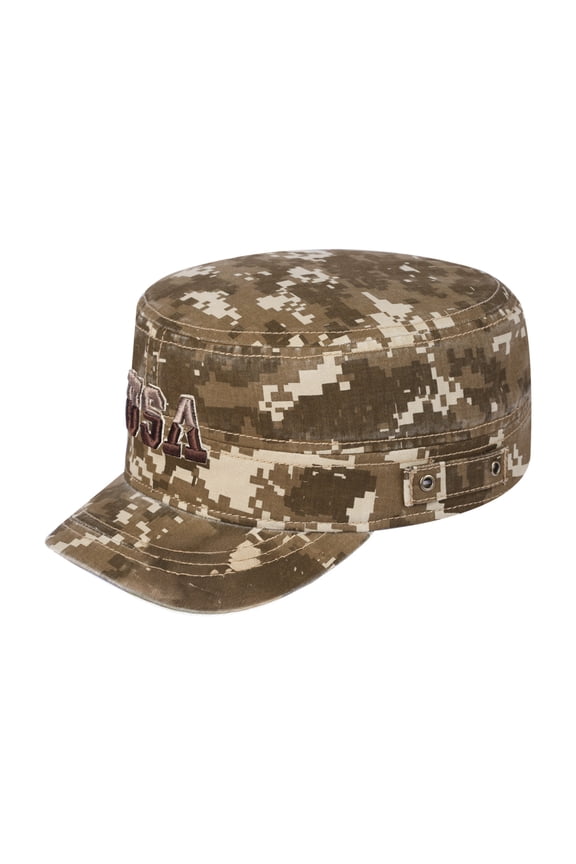 Unisex Embroidered The USA, Military Hat, Khaki Camo 2/Khaki Camo 2, Adjustable Fit