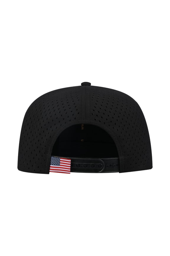 Unisex Embroidered The Wolf, 6-Panel Microfiber Laser hole Trucker Hat, Black/Black, Adjustable Fit