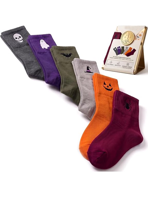 Unisex Embroidered Thick Knitted Mid Calf Socks 6 Pack Cozy Winter Crew Thermal Stockings for Men Women (k)