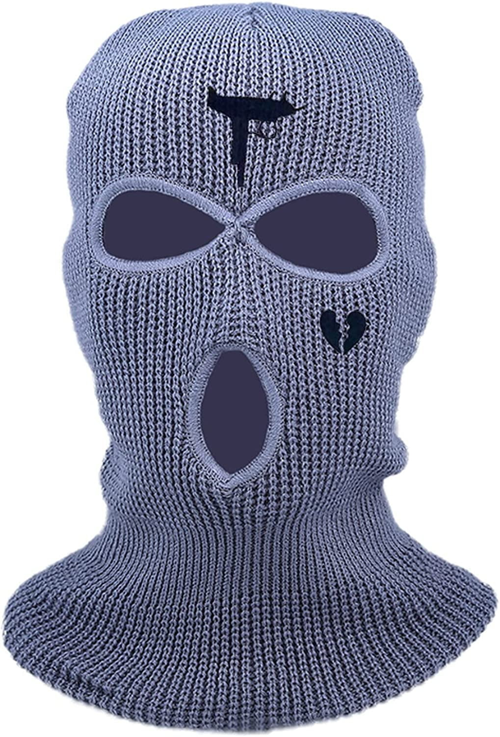 Unisex Embroidery Balaclava Broken Heart Army Tactical Mask 3 Hole Full