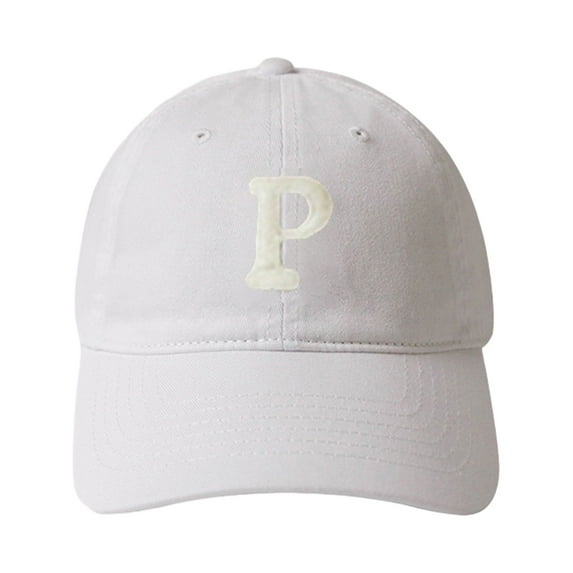 Unisex Embroidery P Letter Print Extended Brim Adjustable Baseball Hat Sunscreen Visor Sun Hat Fashion Accessories