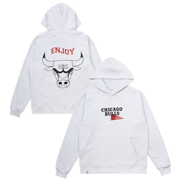 Unisex Enjoy Basketball x Chicago Bulls Heather Gray Hoop Enthusiast Capsule Collection Pullover Hoodie