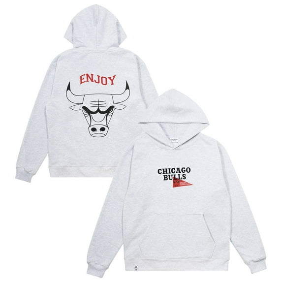 Unisex Enjoy Basketball x Chicago Bulls Heather Gray Hoop Enthusiast Capsule Collection Pullover Hoodie