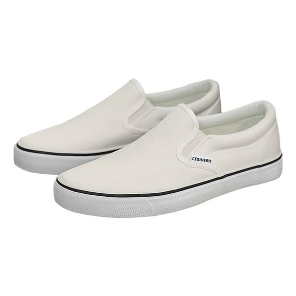 Unisex Espadrilles Flats Breathable Slip On Canvas Shoes White 42