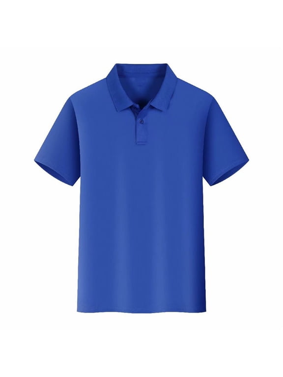 Unisex Essentials Polo Shirt Plain Short Sleeve Button Placket Top Breathable Work Casual Shirt