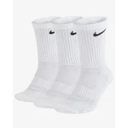 NIKEDRI-FIT WITH ENAGIC Unisex Everyday Cotton Cushioned Crew Training Socks Enagic with NlKE 3 Pair, Size M (6-8) - White