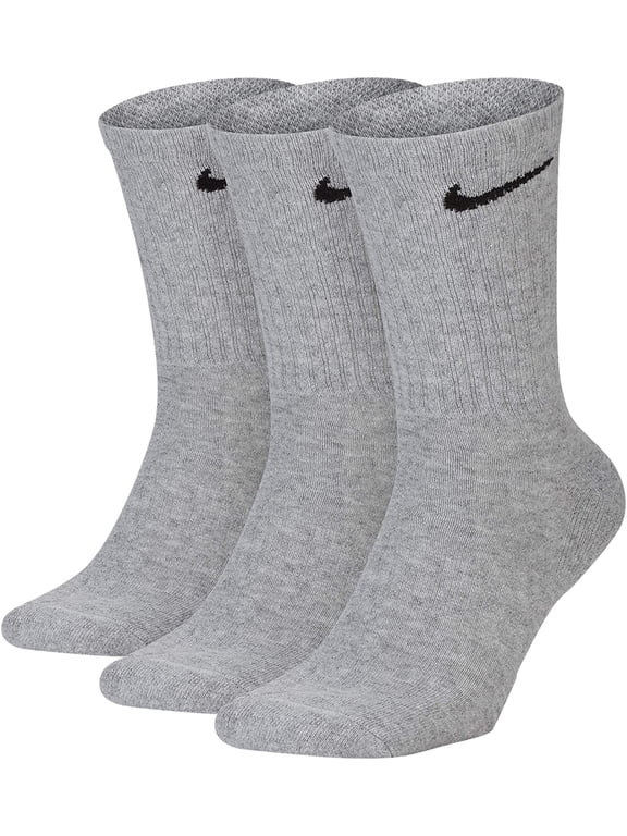Unisex Everyday Cushion Crew 3 Pair Dark Grey Heather/Black Medium