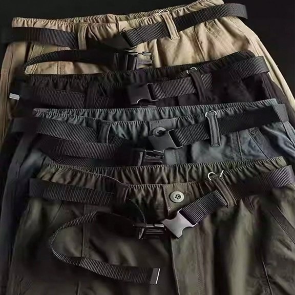 Unisex Everyday Multi-Pocket Casual Pants Relaxed Cut Leisure Trousers for Men & Women