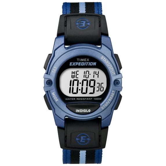 Unisex Expedition Digital CAT Mid-Size Watch, Blue Stripe Nylon Strap