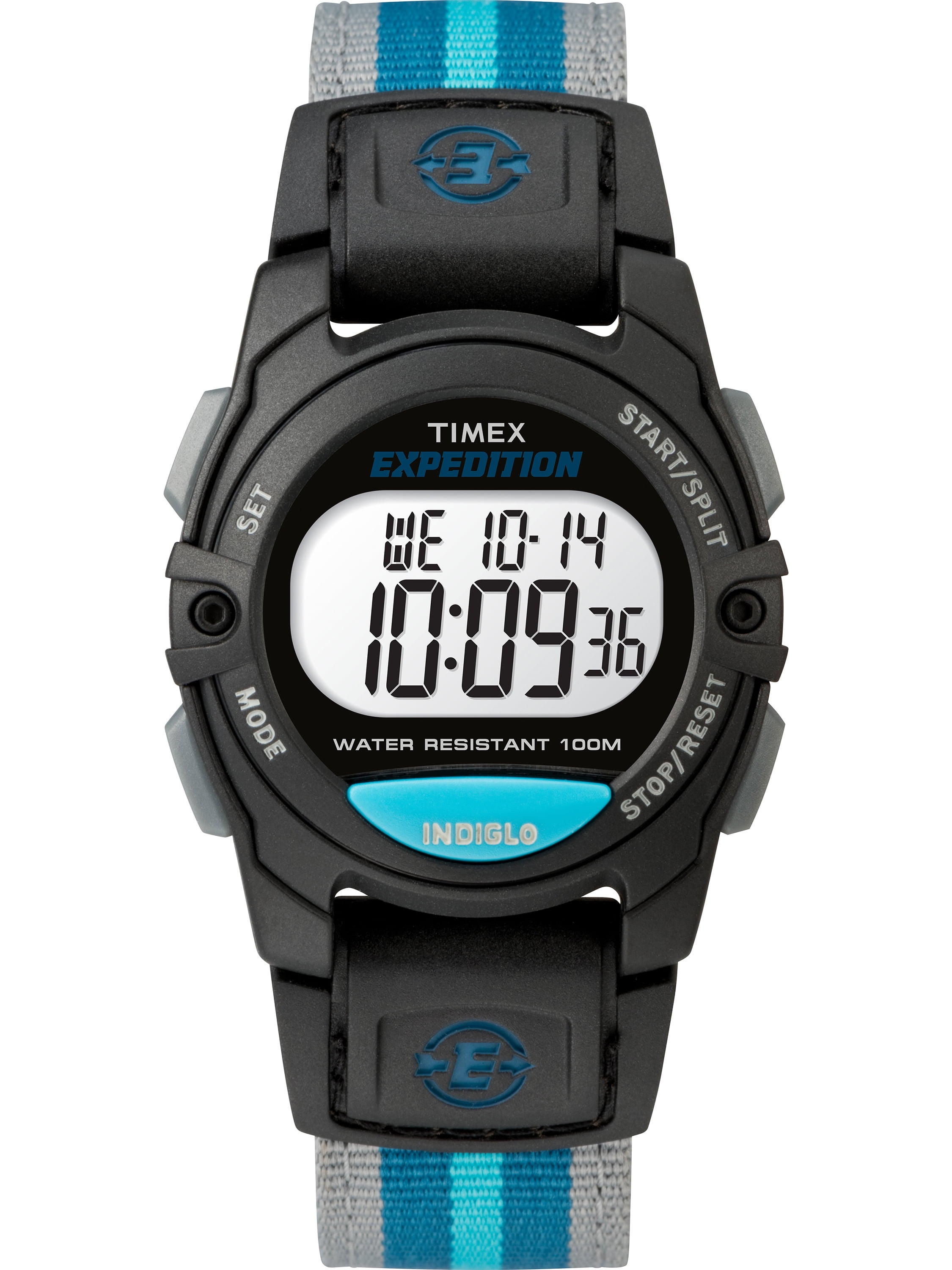 Unisex Expedition Digital Watch, Black/Gray/Blue, Nylon Strap