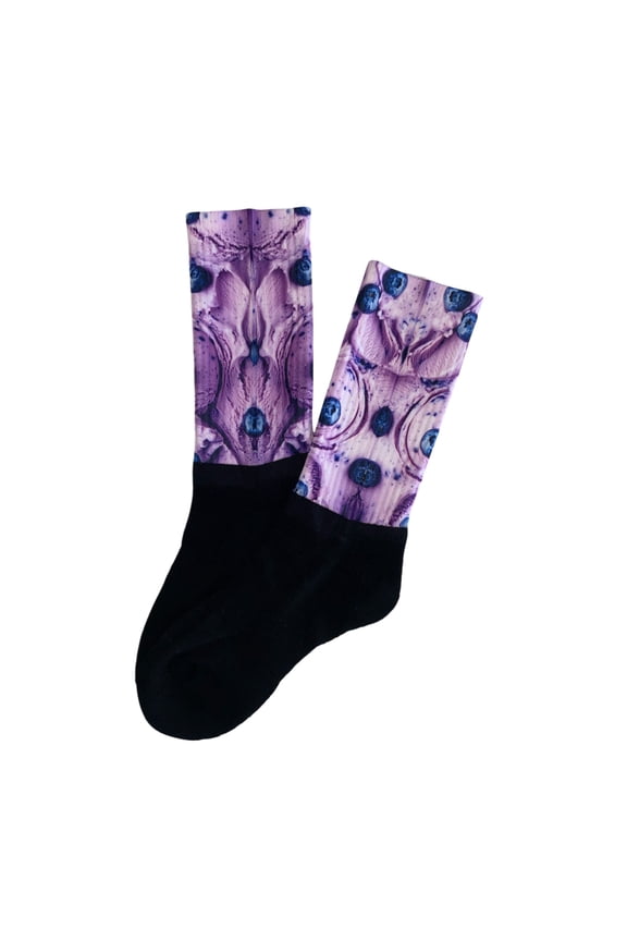 Unisex Extra Large Sole Food Blueberry Ice Cream Sublimated Socks by Thread Pros