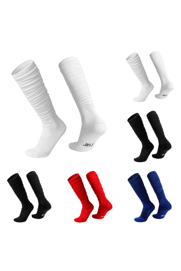 Unisex Extra Long Cotton Knee High Socks, Thick Comfort Cushion Foot, Multi Color Loose Fit Football Socks, Washable Sports Socks for Training Daily | TruHer,Black L