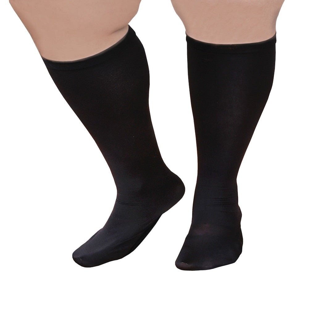 Unisex Extra Wide Moderate Compression Knee High Socks Up to XW / 4E