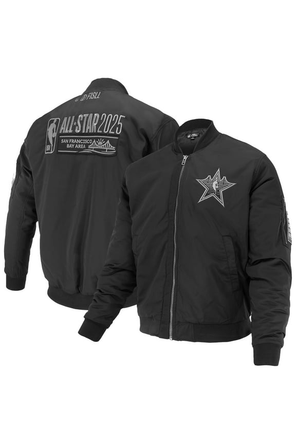 Unisex-FISLL Black 2025 All-Star Game Full-Snap Flight Jacket