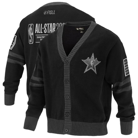 Unisex-FISLL Black 2025 NBA All-Star Game Full-Button Cardigan Sweater