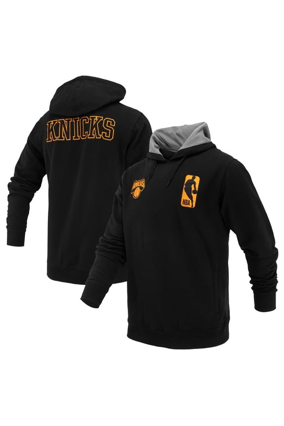 Unisex FISLL Black New York Knicks Logoman Shadow Collection Pullover Hoodie