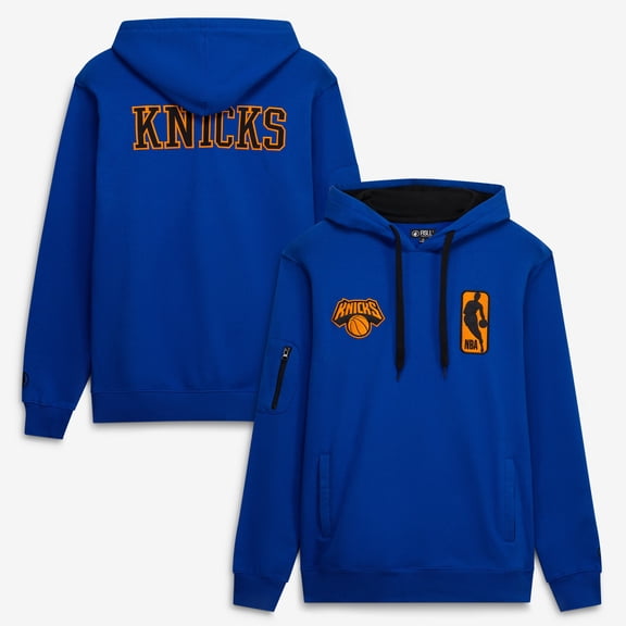 Unisex FISLL Blue New York Knicks Logoman Shadow Collection Pullover Hoodie