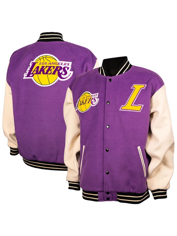 Unisex FISLL Purple/Cream Los Angeles Lakers Full-Snap Varsity Jacket