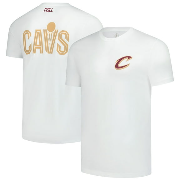 Unisex-FISLL White Cleveland Cavaliers Burst Logo T-Shirt