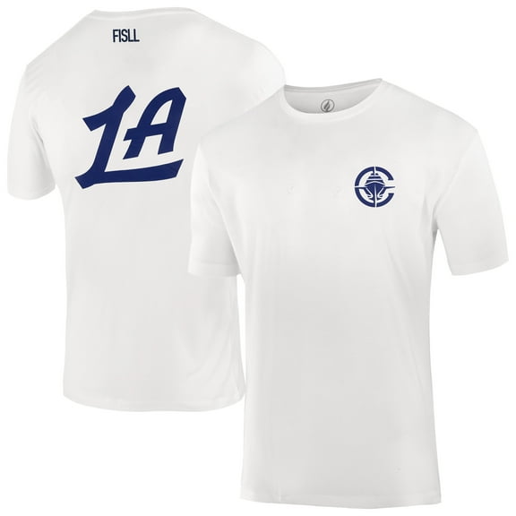 Unisex-FISLL  White LA Clippers Burst Logo T-Shirt