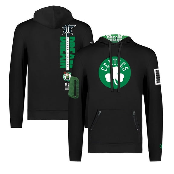 Unisex FISLL x Black History Collection  Black Boston Celtics Pullover Hoodie