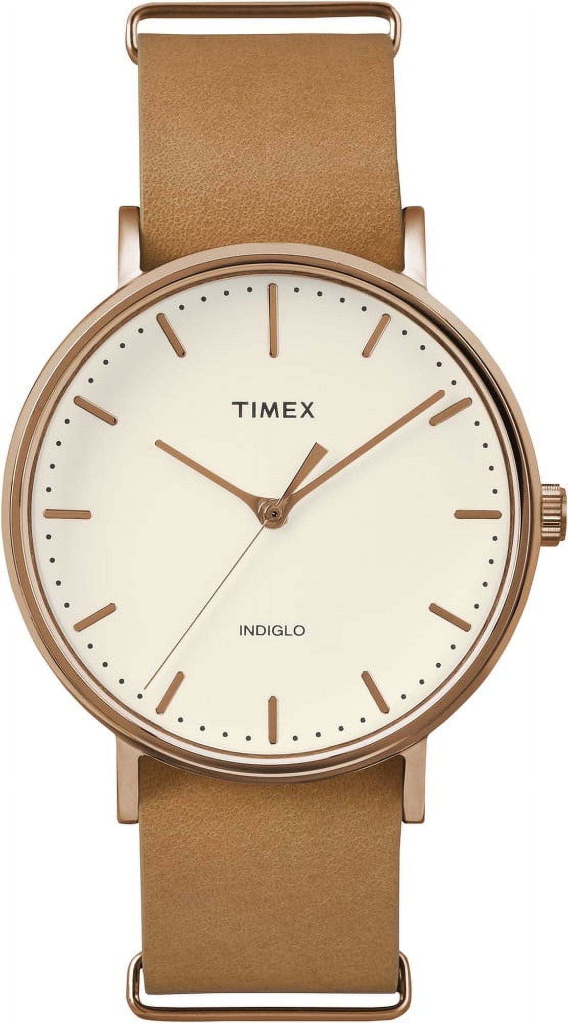 Unisex Fairfield 41 Watch, Brown Leather Slip-Thru Strap