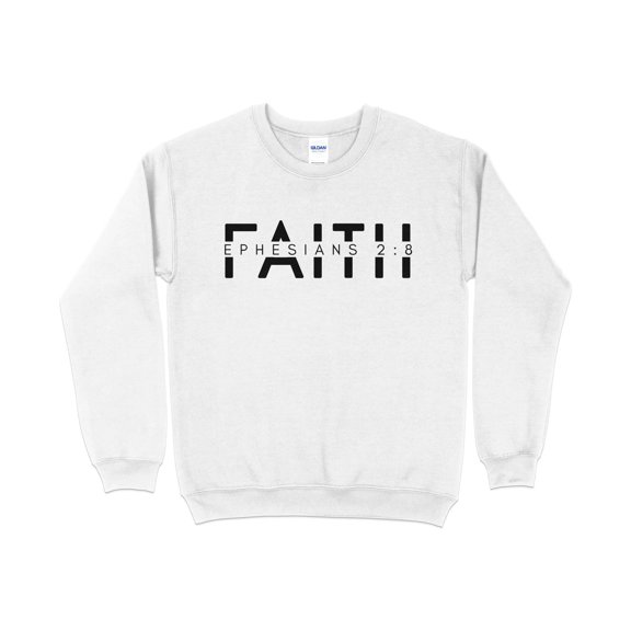 Unisex Faith Ephesians 2:8 Sweatshirt, Bible Verse Christian Pullover, Religious Scripture Soft Cotton Sweater, Casual Wear